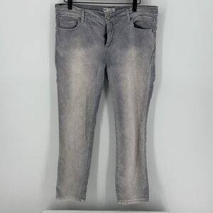 Free People Gray Distressed Thin Wale Corduroy Pants Size 31x28